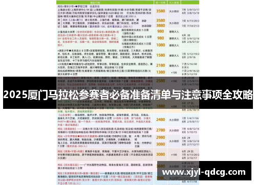 2025厦门马拉松参赛者必备准备清单与注意事项全攻略