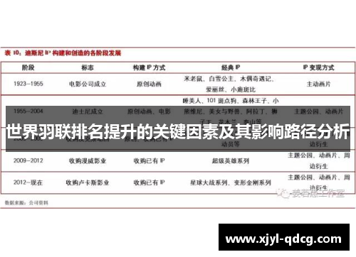 世界羽联排名提升的关键因素及其影响路径分析